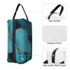 Kozmetik çantalar deniz mavisi ve altın mermer manzara dalgaları makyaj çantası kadınlar için seyahat organizatör moda geometrik depolama tuvalet