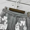 Men's Shorts Black Gray Puff Print Shorts Men Women High-Quality Drawstring Shorts Breeches T231214