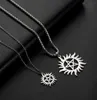 Skyrim acier inoxydable brillant soleil pentagramme pendentif collier surnaturel Dean déclaration boîte chaîne colliers bijoux femmes hommes Y04368456