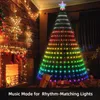 Kerstversiering Slimme Kerstboomverlichting Veelkleurige Fee RGB LED Ster String Waterval Kerst APP DIY Bluetooth Thuis Tuin Vakantie Decor 231214