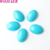 Wojiaer Natural Gemstone Turquoises Cabochon Oval Clear Cab Beads No Healh Drilling for Jewelry Making DIY Pendant Ring BU8173493