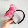 Headwear Hair Accessories Funny Cartoon Hair Hoop Plush Animals Dinosaur Headwear For Girls Kaii Hair Accessories Hair Head Hoop Bands Women HaiandL231214