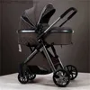 Strollers# Check pattern baby stroller 3 in 1 high landscape carriage soft touch multicolor toddler bassinet puchair newborn cotton material street ba01 C23 Q231215