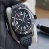 43mm à prova d'água de alta qualidade movimento automático mostrador preto relógio masculino faixa de borracha 284b