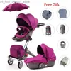 Strollers# Strollers# DSLAND Baby Stroller 3 In 1luxury High Land Scape Sitting Pram Buggy Bassinet For Born Carriage Car Walkers1 Q231215