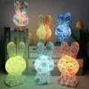 Table Lamps Rabbit Light Remote Control LED Sleeping Night Light Touch USB Charging Atmosphere Tapping Light YQ240316