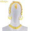 Ethlyn Eritrean Wedding Gioielli tradizionali Cinque pezzi Girocollo Set Color oro Pietra Set di gioielli da sposa Donne etiopi S84 C181227264Q
