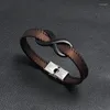 Strand Simple Personality Leather Armband för män mode obegränsat 8 rostfritt stål armband vänskap smycken gåvor