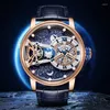 Нарученные часы Reloj Hombre Hanboro Mechanical Watch for Men Starry Sky Автоматическое запястье 50 м водонепроницаемые человека Relogio Masculino