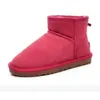 Botas casuais femininas quentes inverno clássico manter quente curto mini bota de neve marca feminina popular botas de couro genuíno moda botas de neve femininas