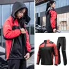 Raincoats Motorcycle Raincoat Suits Waterproof Work Rain Jacket Pants Reflective Stripe Detachable Hat For Riding Cycling Outdoor Rainwear