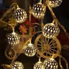 Outros suprimentos de festa de evento LED Globe Fairy Lights Marroquino Orb Silver Metal Balls String Lights UE Plug Power 6M 10M Decoração de festa de férias para o Natal 231214