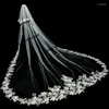 Bridal Veils 2T Wedding For Bride Lace Appliques 4.3 Meters Long Cathedral Length Tulle Veil With Comb Hair Accessories