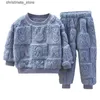 Pajamas Children's Pajama Set Warm Autumn Winter Sleepwear for Kids Boys Girls Thickened Homewear Plush Baby Clothes Set 1-10years R231214