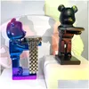 Decorative Objects Figurines Trendy Watch Display Stand Electroplating Cartoon Bear Animal Resin Ornaments Jewelry Storage Rack Celebr Dhpub