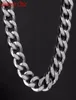 Granny Chic High Quality 316L Stainless Steel Necklace Bracelet Curb Cuban Link Silver Color Mens Chain 17mm Wide Jewelry 740quo6588662