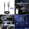 Bil trådlös Bluetooth 5.0 -mottagare 3,5 mm jack aux o Musik Dongle USB Power Hands Kit för radiohögtalare Drop Delivery Mobiles Motorc DHGPF