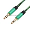 Ljudkablar Anslutningar 1M Color Nylon Jack Aux 3,5 mm Plug Manbilsladd för telefon Guldpläterad Drop Leverans Electronics A/V Accesso DH2YP