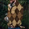 Men's Hoodies Male Autumn And Winter Long Sleeve Sweatshirt Flannel Plaid Print Hoodless Button Pocket Windbreaker Windproof Outwear