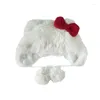 Bollmössor överdimensionerade pälsbjörn hatt för flickor vinterskidåkning födelsedagspresent fall
