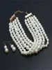 Pendanthalsband Multi Layer Simulation Pearl Beaded Short Necklace Earring Set 231213