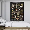 Wandtapijten Zwarte Paddestoel Voorbeeld Afbeelding Tapijt Muur Opknoping Boho Psychedelische Mysterie Hekserij Dorm Home Decor 231213