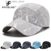 Ballkappen Männer Schnell trocknende Mesh-Baseballmütze Sommer Atmungsaktive Outdoor-Sport Sonnencreme Sonnenblenden Mode Geometrischer Druck Männliche Snapback-Hüte YQ231214