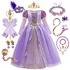 Girl's Dresses Kid Rapunzel Dress for Princess Girl Tangled Cosplay Costume Baby Halloween Cosplay Christmas Carnival Birthday Party Fancy 231213