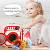 Tools Workshop Kids Washing Machine Toy Pretend Play House Mini Simulation Electric Toys Rotate Kinetic Cleaning Preschool For Girls 231213