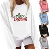 Women's Hoodies Fleece Sweatshirt Women Chest Christmas Letter Printed Round Neck Strip Hoodie Long Sleeves Little Boy