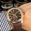 New Aquanaut 5164 Brown Dial 5164R-001 Asian 2813 Automatic Mens Watch Rose Gold Case Brown Rubber Strap High Quality Gents Watche262L