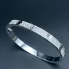 Luxus-Designer-Armband, 18 Karat Roségold, farblos, breite und schmale Diamanten, modisches Armband für Männer und Frauen, Valentinstagsgeschenk