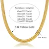 Schmuckset für Herren und Damen, 14-karätiges Gelbgold, Armband-Halsketten-Set, Bordsteinkante, kubanisches Weben, Schlangenketten-Schmuck