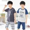 Pigiama Teen Pigiama Estate Set di abbigliamento per bambini Pigiama a maniche corte Bambini Ragazzi Vestiti per la casa Indumenti da notte in cotone per 6 8 10 12 15 anni