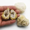 Pendant Necklaces Unopened Natural Raw Ore Hollow Agate Crystal Cluster Decoration Mini Cave Corporeal Geode Home Office Ornament