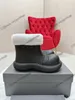 Designer Women Trooper Boots Fur Furry Boot Doll Head Alphabet Rain Rubber Boots Balencigaity Designer Vintervattentät icke-halk Eva Rain Platform Boots