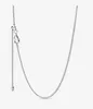 Justerbar 100 925 Sterling Silver Classic Curb Chain Halsband med glidande lås Fit europeiska hängsmycken och charms fina kvinnor jud2063262