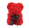 VKTech Valentines Day Gift 23cm Red Rose Teddy Bear Rose Flower Artificial Decoration for Christmas Valentine039S Födelsedag Present1796837