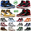 Basketball Shoes For Men Women Sneaker Satin Bred Patent Unc Toe Yellow Ochre Lucky Pine Green Dark Mocha Royal Reimagined Denim Mens Trainers Sports Sneakers GAI