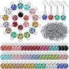 Förvaringspåsar 80pieces Crystal Birthstone Charms för smycken som gör runda armband halsband fynd silverfärg