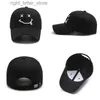 Czapki piłki uśmiech twarz haft baseball czapki kobiety Kpop czarna bawełniana regulowana snapback zabawna czapka hip -hopowa jesień słońce tata kapelusze dla męskich yq231214