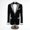 Men's Suits Elegant Shiny Corduroy Tuxedos Men 2 Pieces Sets Wedding Groom Dinner Party Male Prom Blazers Coustome Homme