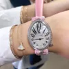 Rörelse titta på kvinnors rosguldklockor för kvinnor orologio mekanisk armbandsur diamant bezel vattentät läderband rosa band 173Z