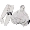 3KJH Män och kvinnliga tröja modedesigner Thombrownsweatshirt Casual Baseball Suit Huven plysch tjock cardigan hoodie dragkedja jacka randig elastisk midja cas