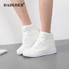 Höhe Zunehmende Schuhe Frauen Sneaker versteckte Höhe zunehmende Herbst -Winterschuhe PU Lederschuhe Frau High Top White Black Schuhe St213 231213