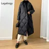 Parkas femme Lagabogy hiver femmes veste longue Parkas 90% blanc canard vers le bas manteaux femme à capuche chaud bouffant pardessus Ultra léger vêtements d'extérieur 231213