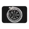 Mattor Vegvisir Jormungandr World Serpent Door Floor Bath Kitchen Mat Norse Viking Compass Doormat Living Room Entrance Rug Matt