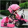 Poussettes # Poussettes Haute Paysage Bébé Poussette 3 en 1 Maman Luxe Voyage Landau Panier Siège D'auto Et Carrito Drop Livraison Enfants Maternité Dhlsy Q231215