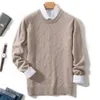 Men's Sweaters Plus Size 4XL Cashmere Sweater O Neck Warm Thick Loose Casual Autumn Winter Male Korea Knitted Pullover Woollen 231214