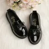 Robe chaussures enfants mode filles style anglais bowknot doux anti-dérapant en cuir noir peu profond fête décontractée 231214